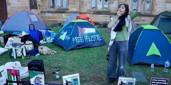 هارفارد تنضم للجامعات الأميركية وطلابها ينصبون مخيما احتجاجيا رفضا لقمع الأصوات المعارضة لإسرائيل.. فيديو